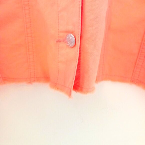 Mudd Pie, S, Tangerine "Jean Jacket Look" Cropped Cotton Jacket Lt. Wt., Casual - Picture 7 of 14